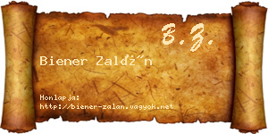 Biener Zalán névjegykártya