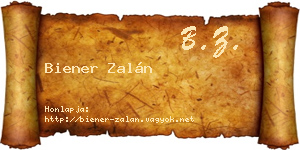 Biener Zalán névjegykártya